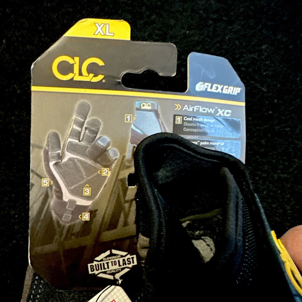 Custom Leathercraft Airflow # 190 XL Flex Grip Work Gloves