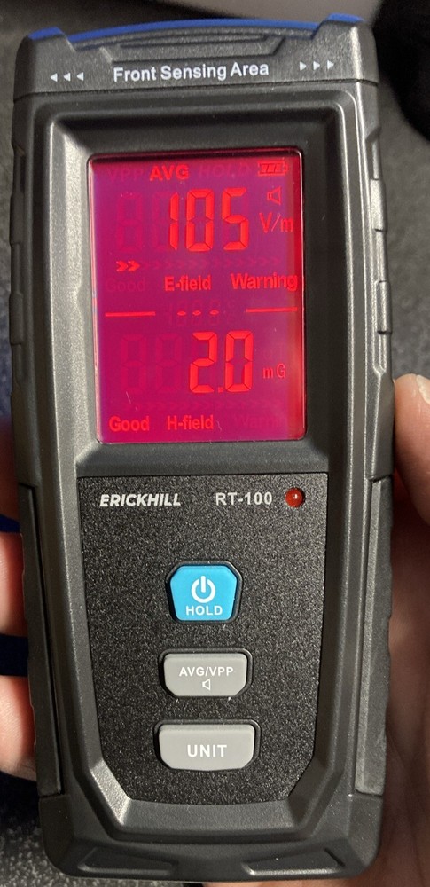 ERICKHILL Digital Electromagnetic Radiation Detector EMF Meter LCD Display-RT100