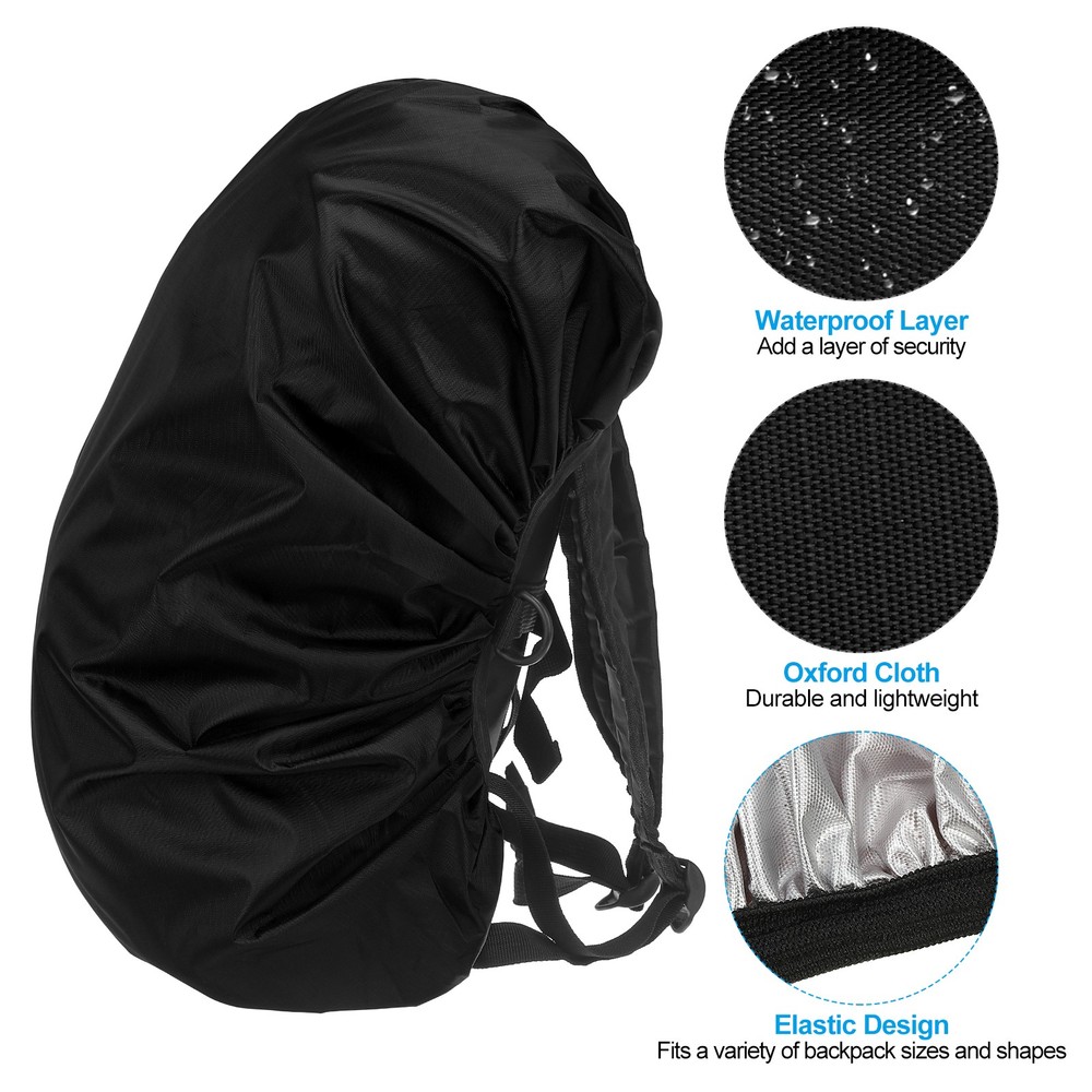 45L Backpack Rain Cover, Oxford Cloth, M, Black