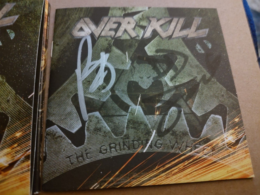 Overkill The Grinding wheel cd & signed Blitz & DD extra Booklet