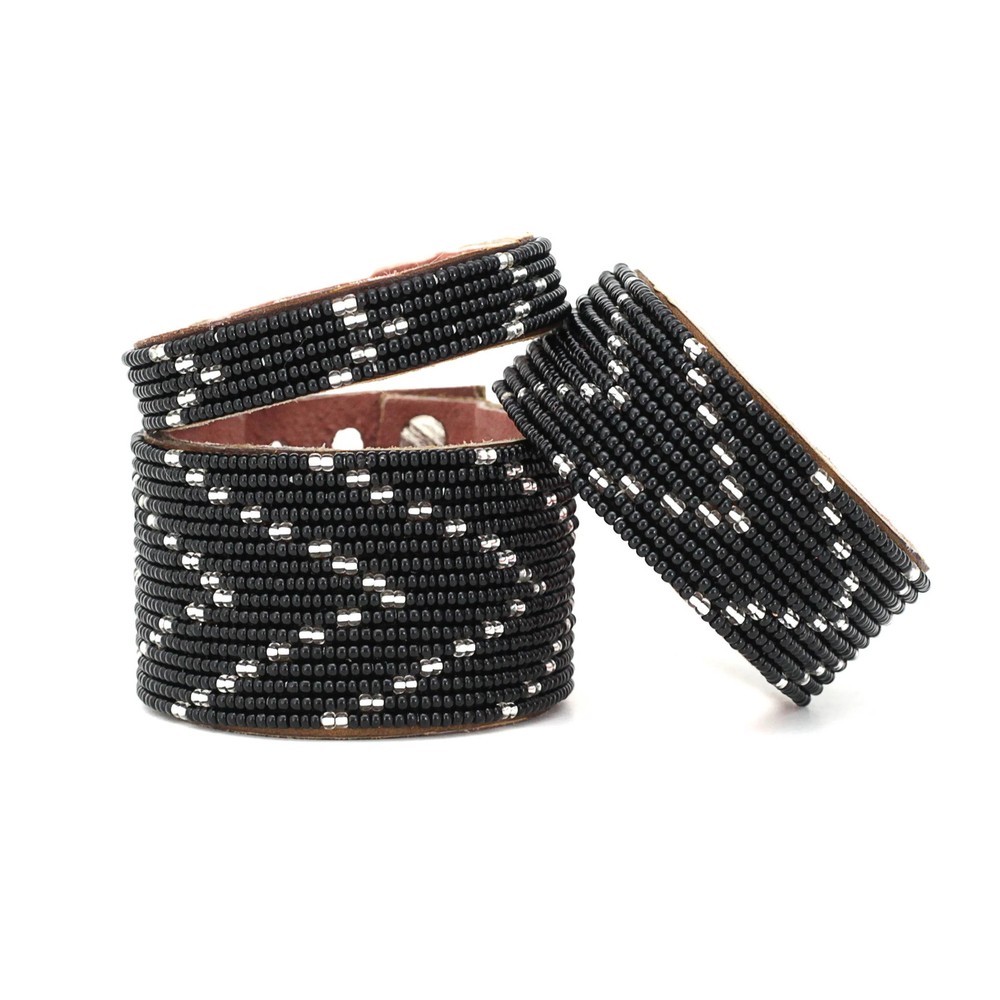 Large Twilight Chevron Leather Cuff
