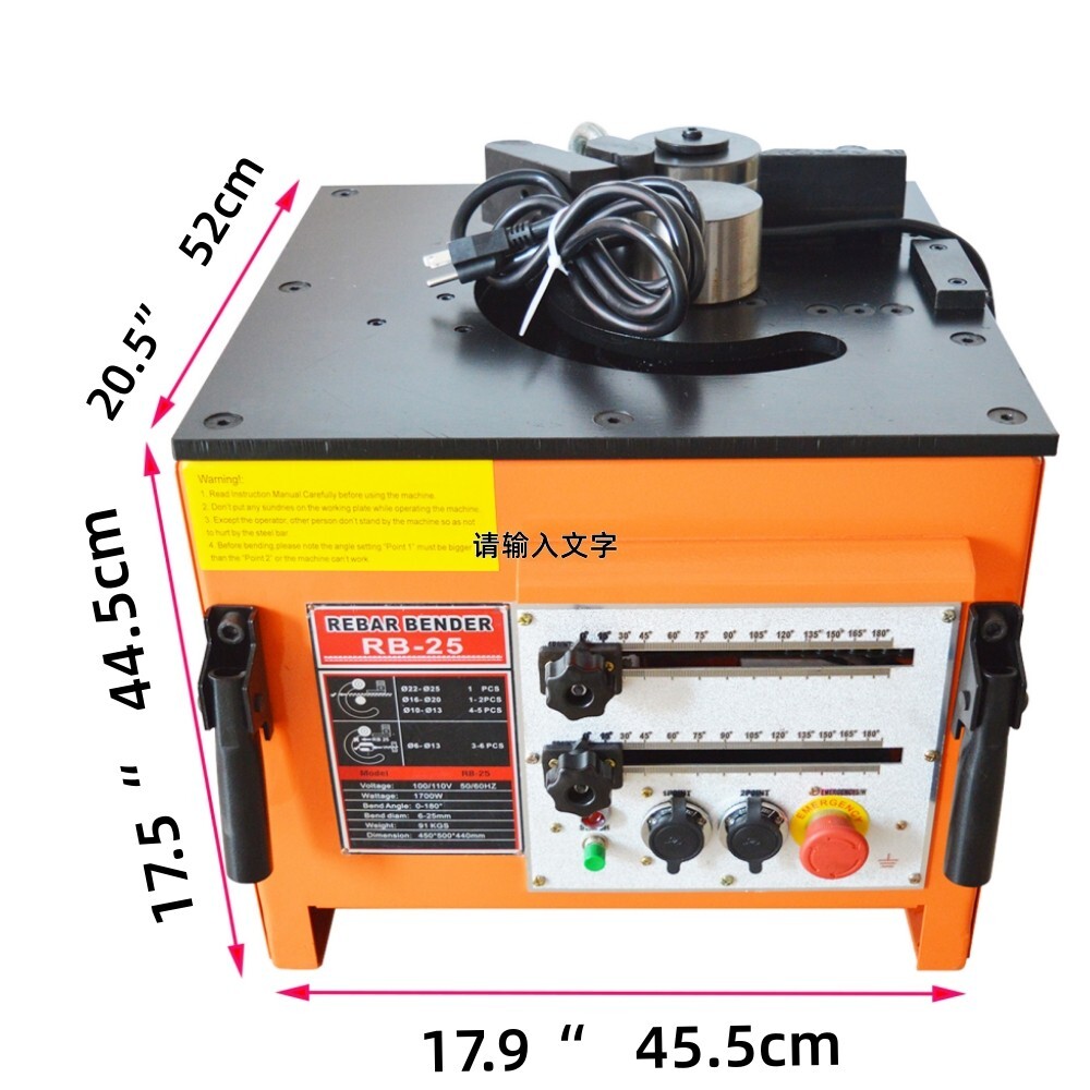 Construction Site Pipe Bender Small Automatic180° Steel Bar Pipe Bending Machine