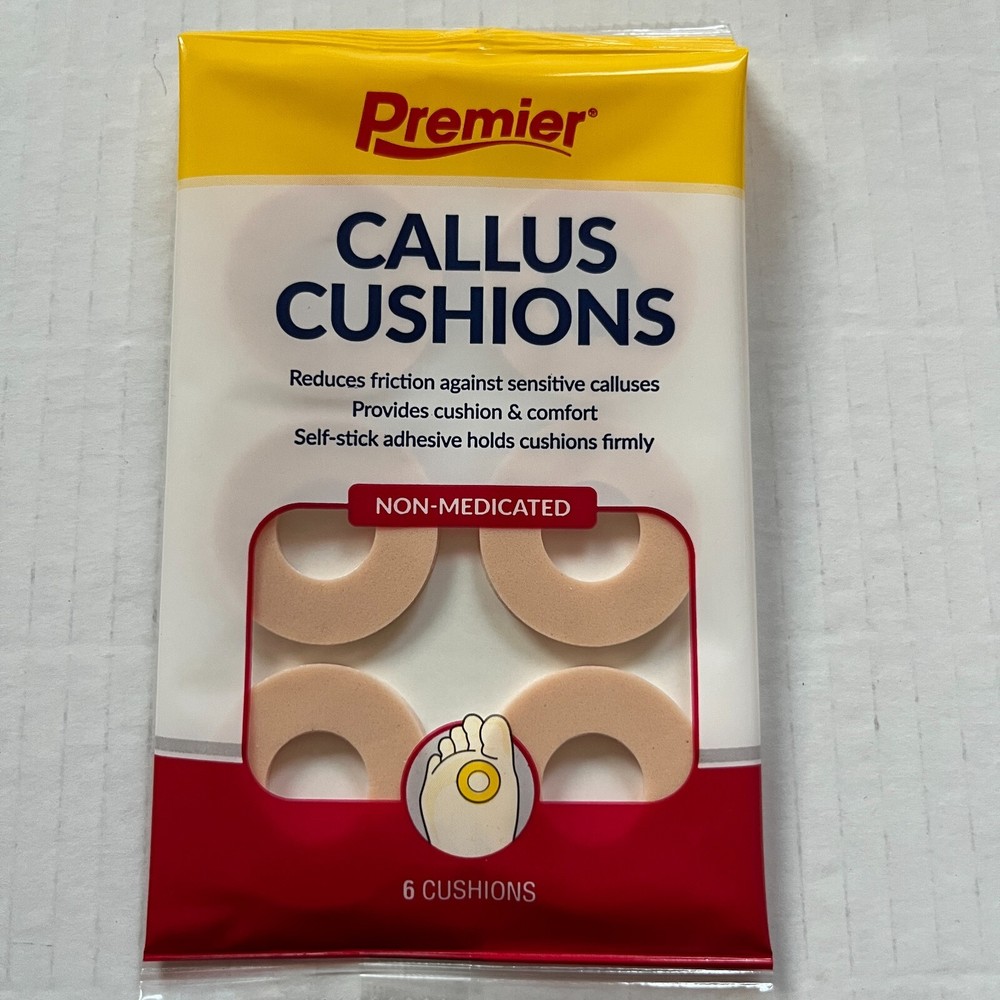 4-Pack Premier Callus Cushions (6ct Per Package) Reduces Friction, Adhesive