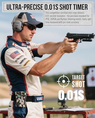 Professional Shot Timer for Shooting Competition, 0.01s Precision Tactical Gray