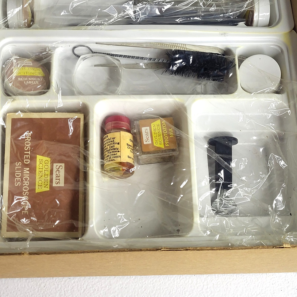 Vintage Sears Golden Science Microscope Set In Original Box Educational Science