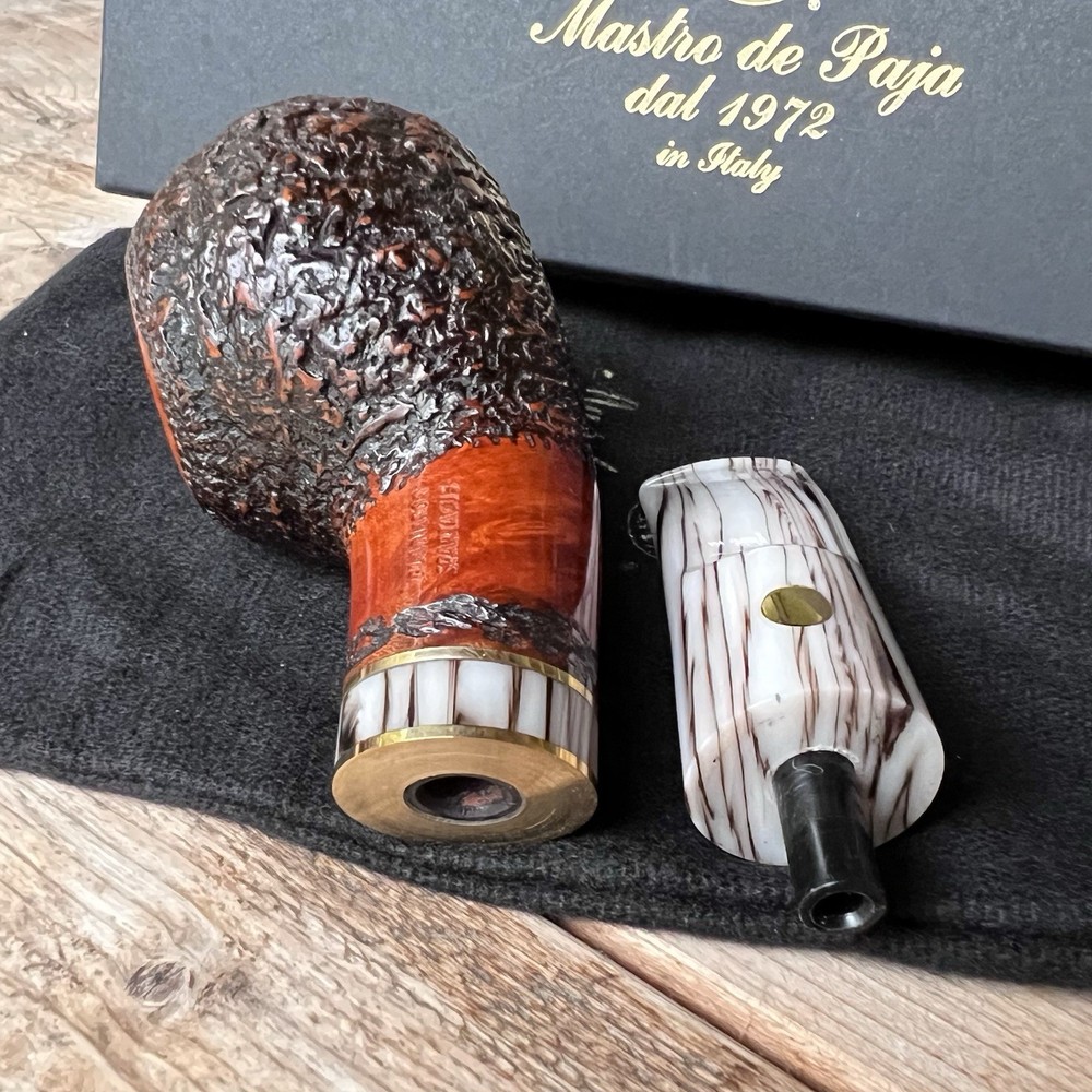 Mastro De Paja Gladiator Spartacus #5 Chubby Author Rusticated Briar Pipe New