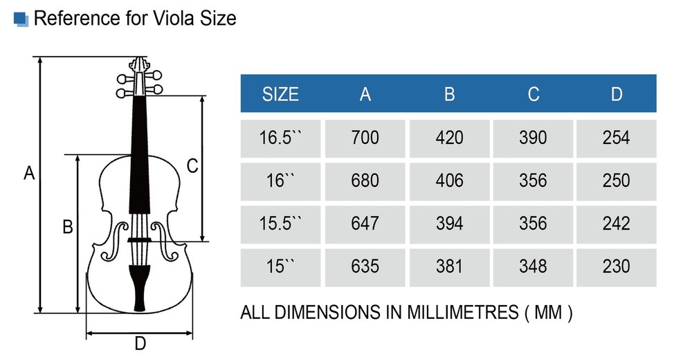 4 String Viola 15-Inch Solid Wood Handcrafted Viola Sets Full Size for Beginners