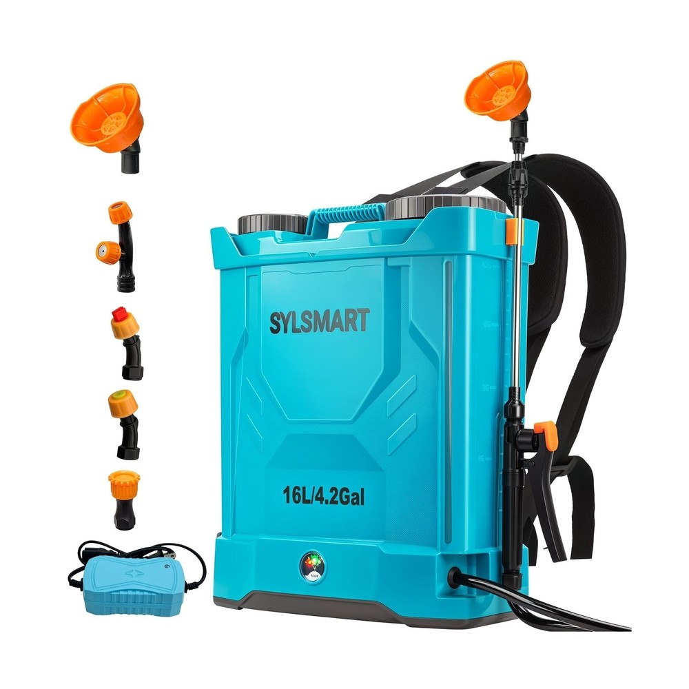 Battery Powered Backpack Sprayer 4 Gallon, 120PSI Adjustable Pressure & Light...