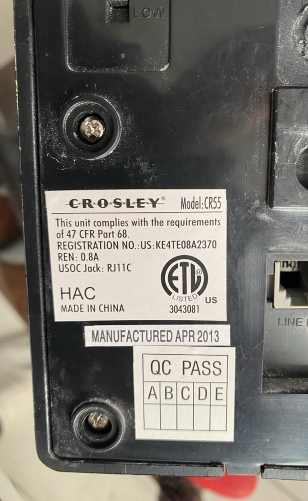 Crosley Wall Phone with Push Button Technology - Black 1950’s Replica
