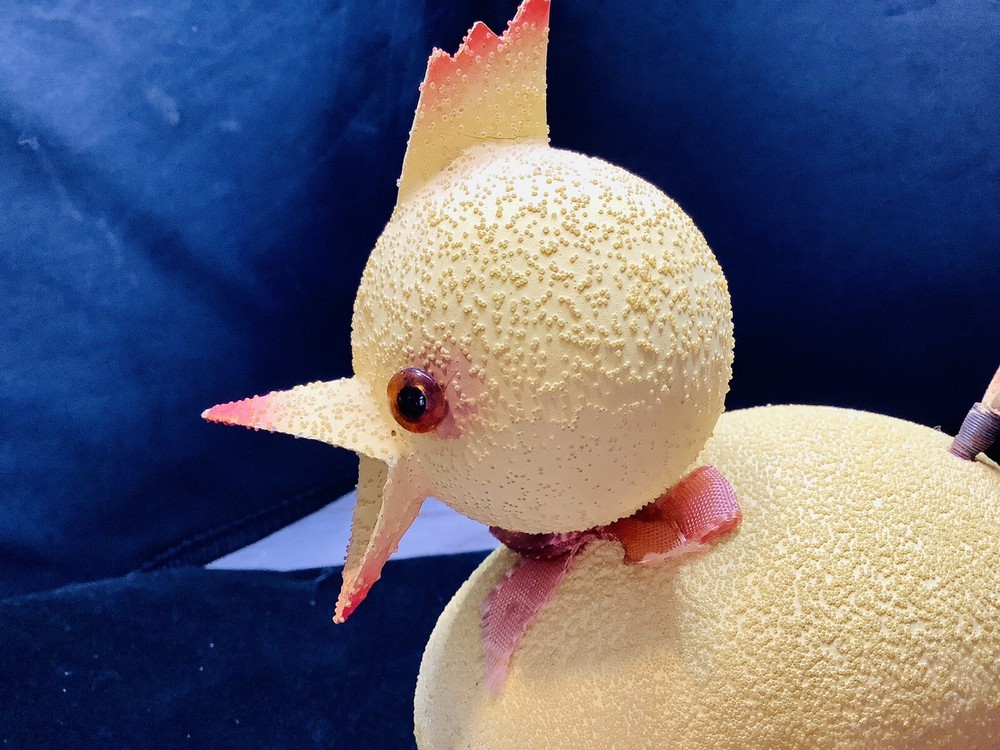 Easter Decoration Chick Candy Container Vintage Nodder Chicken W Germany