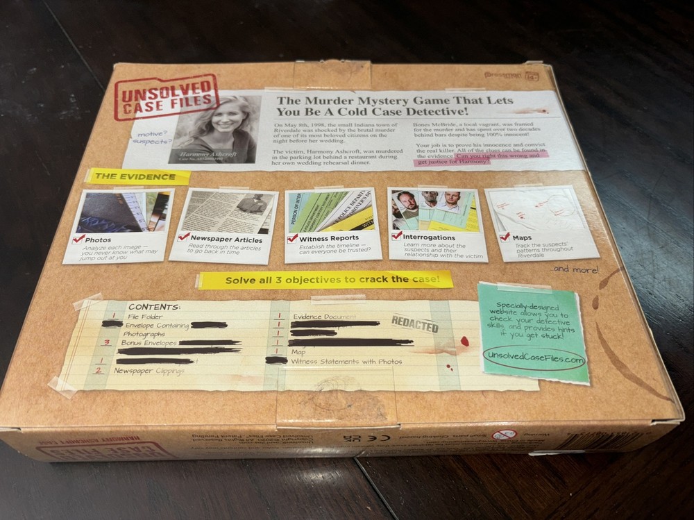 UNSOLVED CASE FILES: Cold Case Murder Mystery Game: Harmony Ashcroft Complete