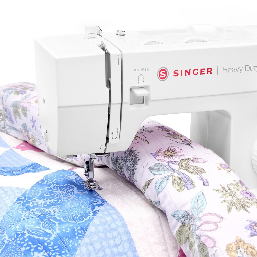 SINGER® Heavy Duty 4452 White Sewing Machine & Extension Table Bundle