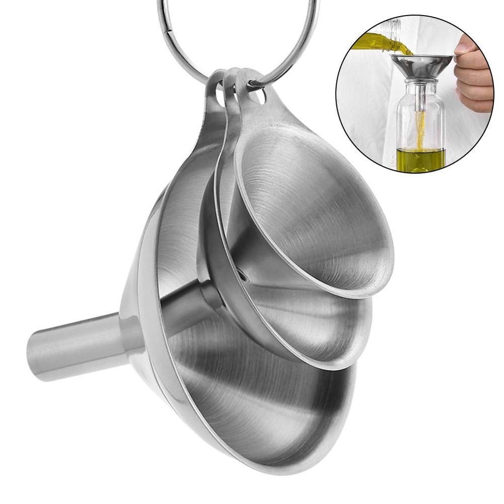 Stainless Steel Small Funnel Set 3 Piece