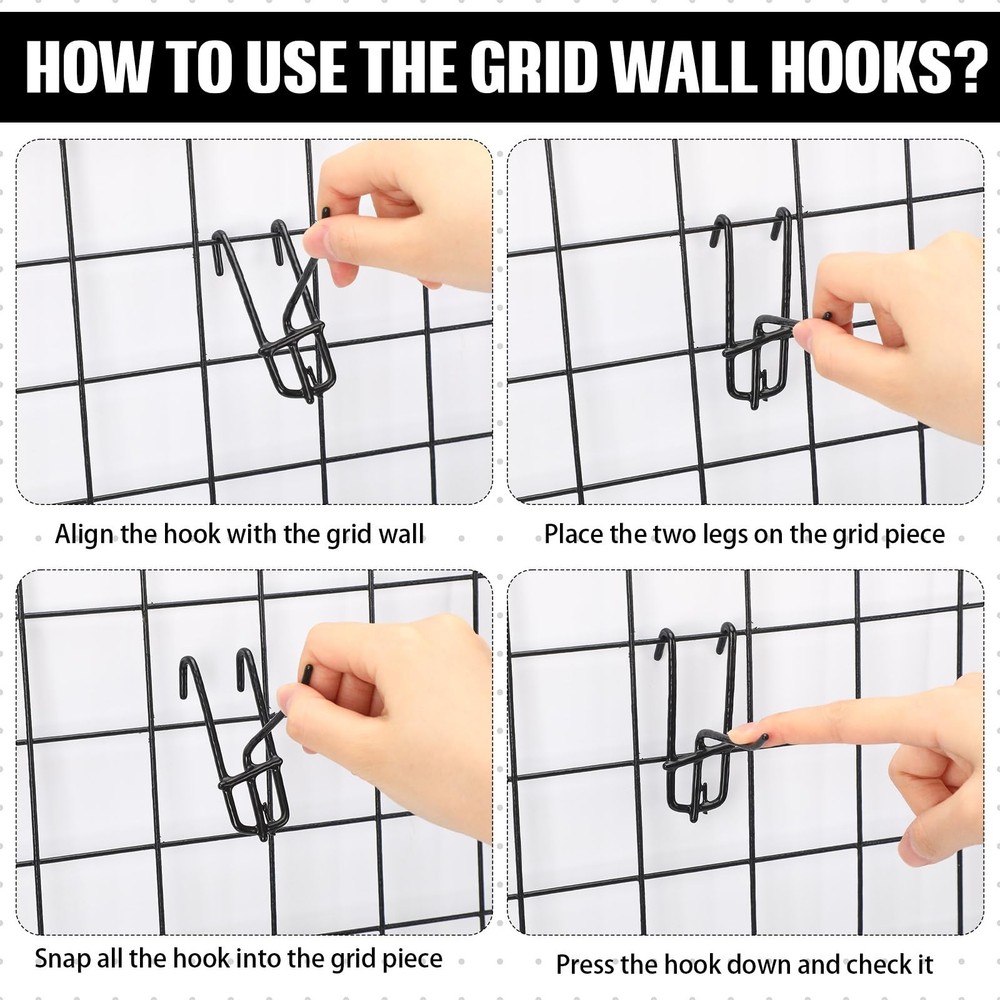 25 PCS 2 Inch Grid Wall Hooks Gridwall Panel Store Garage Display Hanger