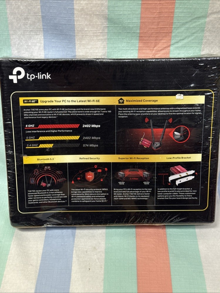 TP-Link Archer TXE75E AXE5400 Wi-Fi 6E Bluetooth 5.2 PCIe Adapter - SEALED!