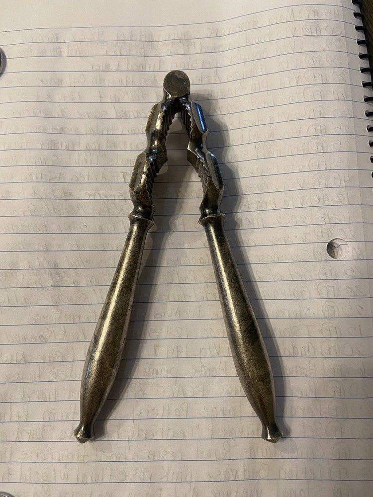 high quality antique 19th century 1800's solid silver-plated nut nutcracker