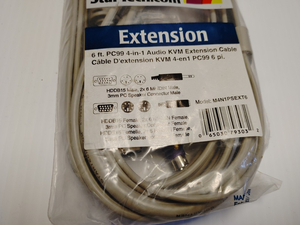 StarTech 6ft PC99 4-in-1 Audio KVM Extension Computer Cable