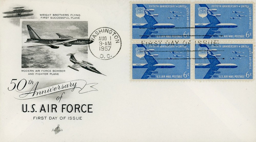 US C49 Block FDC Air Force 50th Anniversary ArtCraft