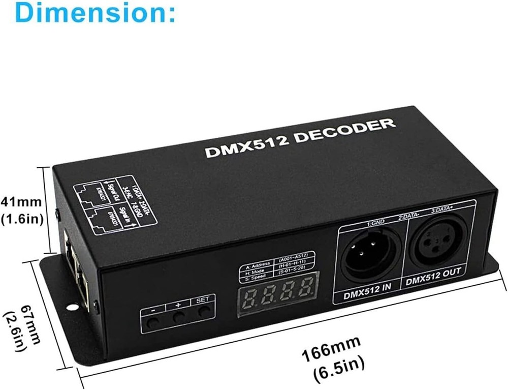 High Power Dmx Led Decoder Controller Led DMX 512 Dimmer Driver DC12V-24V for...