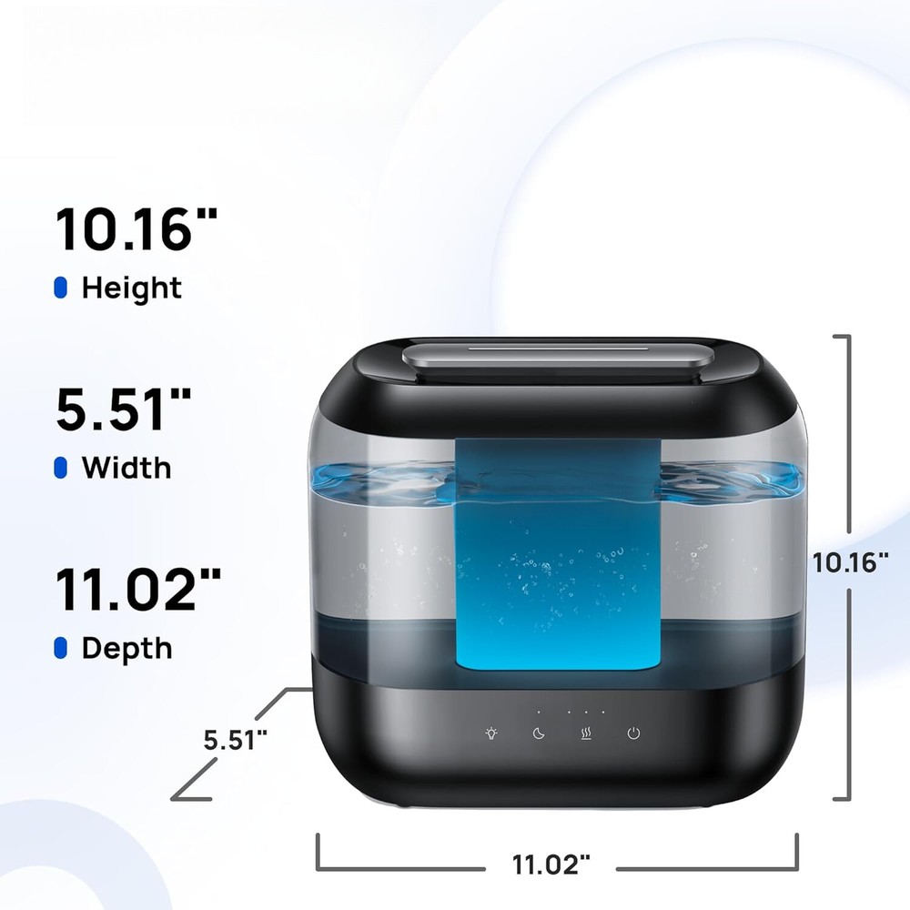Humidifier,4Liter Cool MistHumidifier withEssential OilDiffuser and Light,Silent