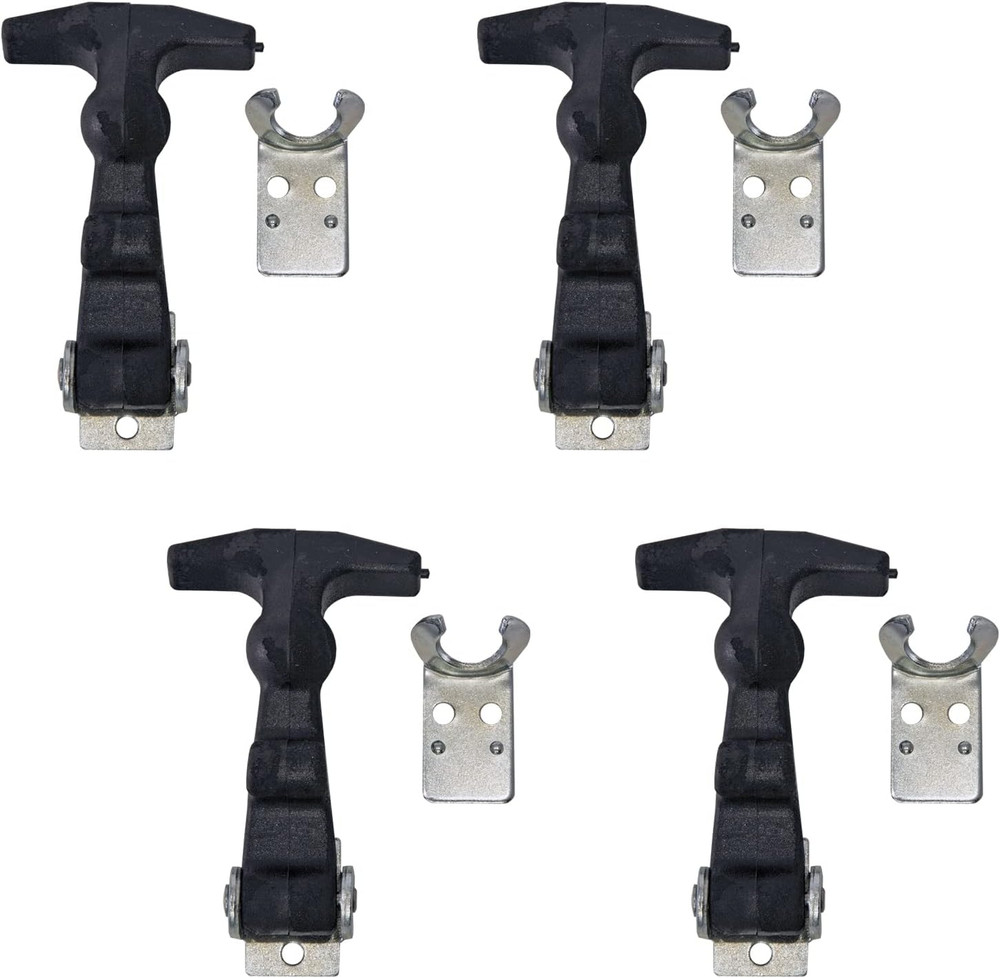 WJ1954 4 Inch Easy Grip Rubber Hood Catch with Bracket, 4 Pack