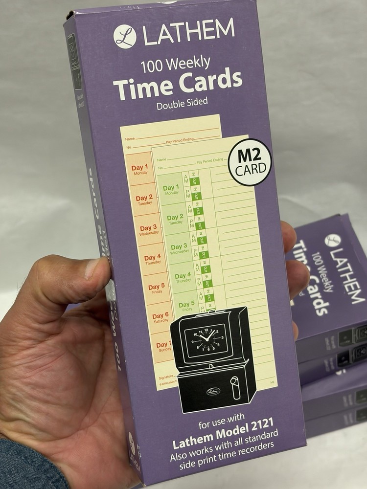 Lathem M2 Time Card For Model 2121 (6 BOXES)