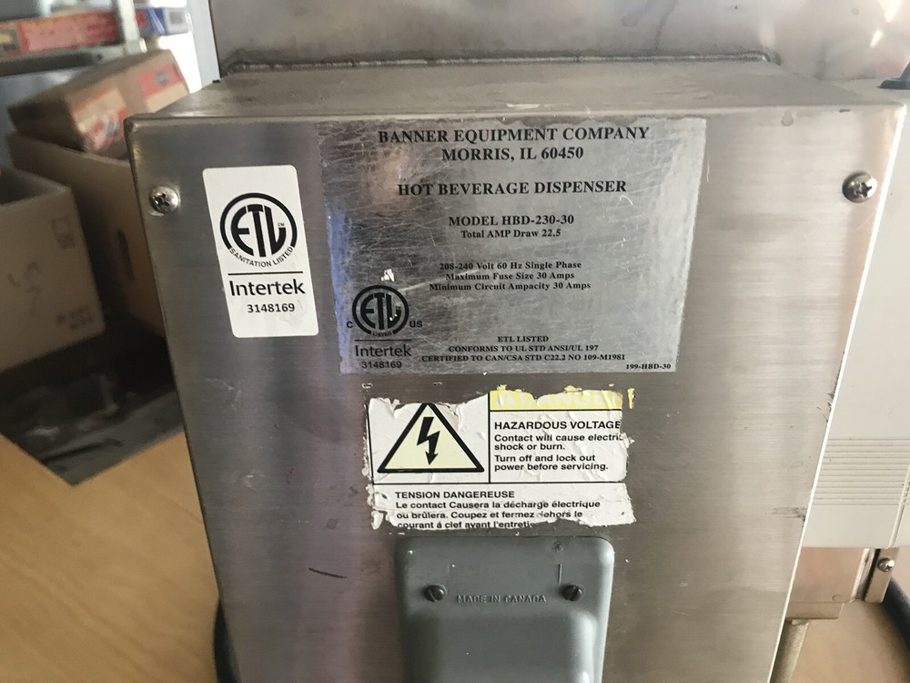 Intertek Hot Beverage Dispenser