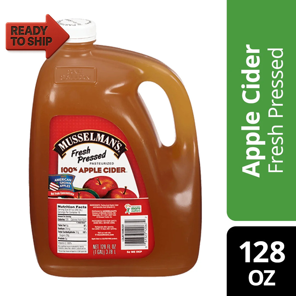 100% Apple Cider, Fresh Pressed, 128 Fl Oz Jug