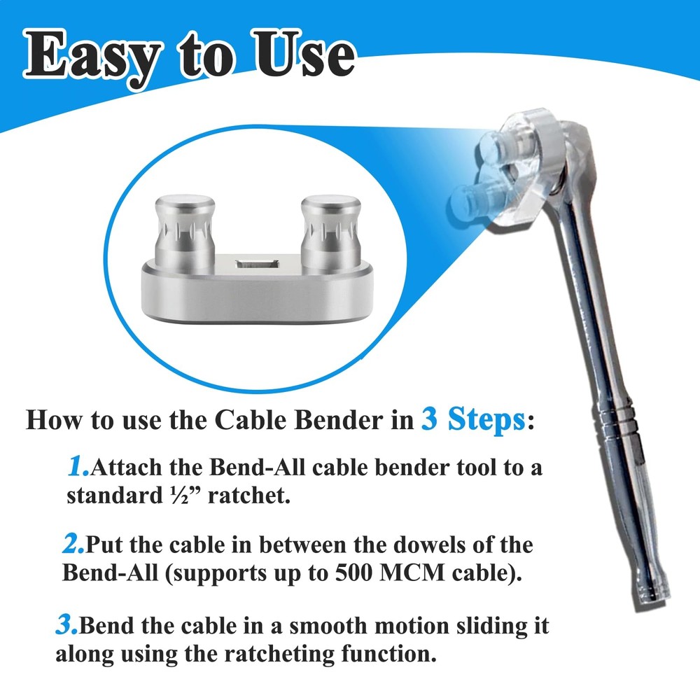 77455 Cable Bender Tool, Connects to 1/2'' Ratchet, Wire Bender Tool-Maximum ...