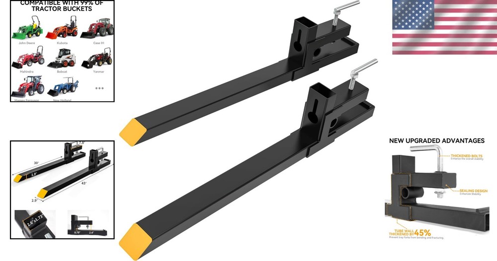 60" Clamp on Forks - Versatile Skid Steer Loader Attachments