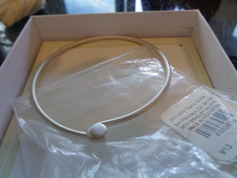Pottery Barn Kids  Mom bangle bracelet silver New