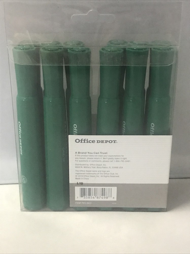 Permanent Markers Chisel Tip 12 Count GREEN (1) Pack