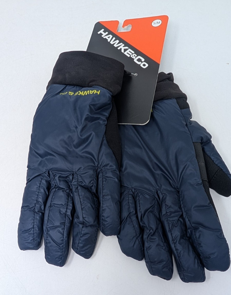 HAWKE & CO. lightweight Nylon Patterned Gloves In navy S/M