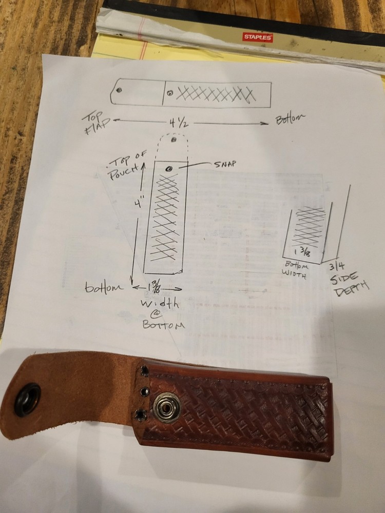 VTG Gerber Multi Tool Leather Basket Weave Sheath Case Only