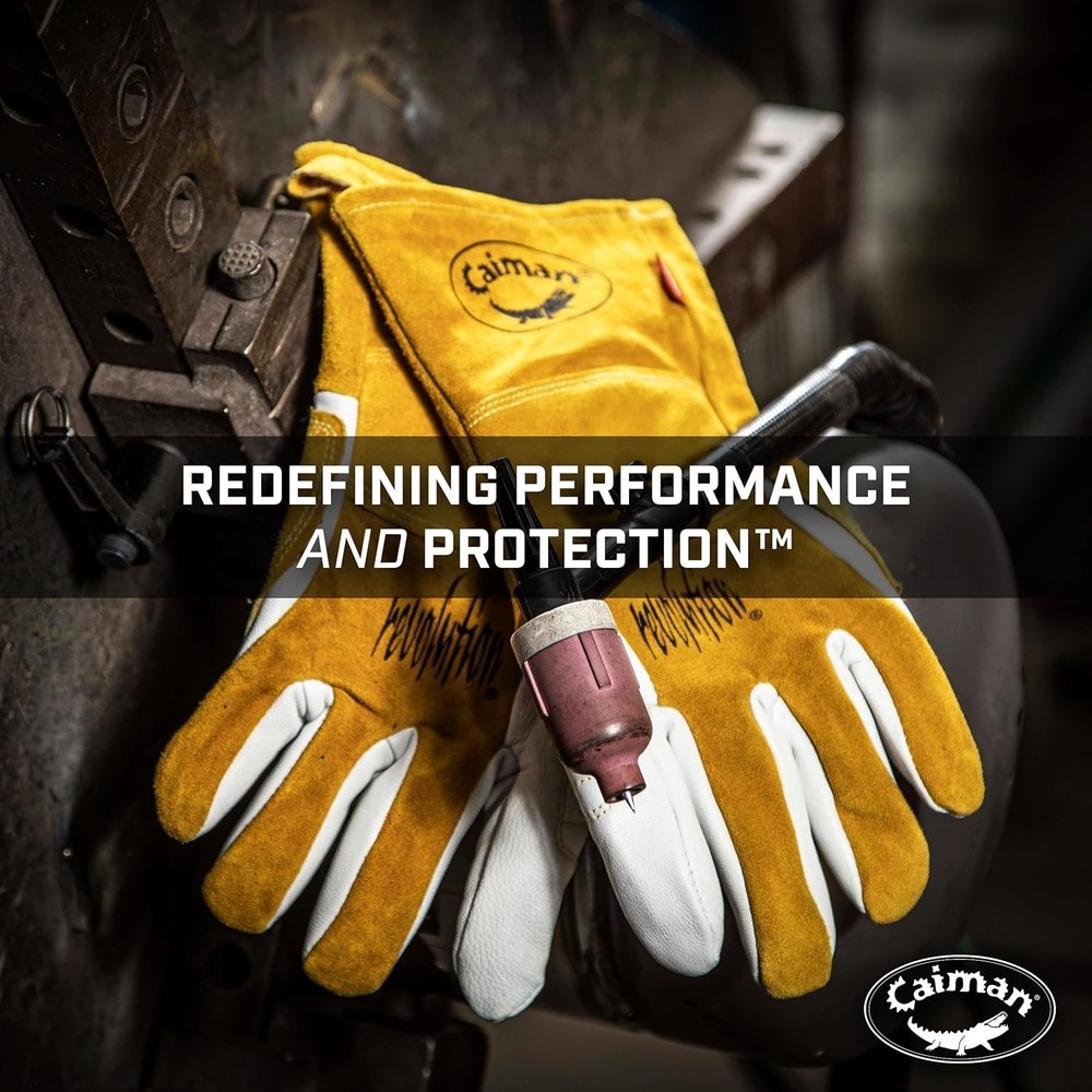 Goat Grain TIG/Multi-Task Welding Gloves, Split Cowhide Back, 4-Inch Extended...