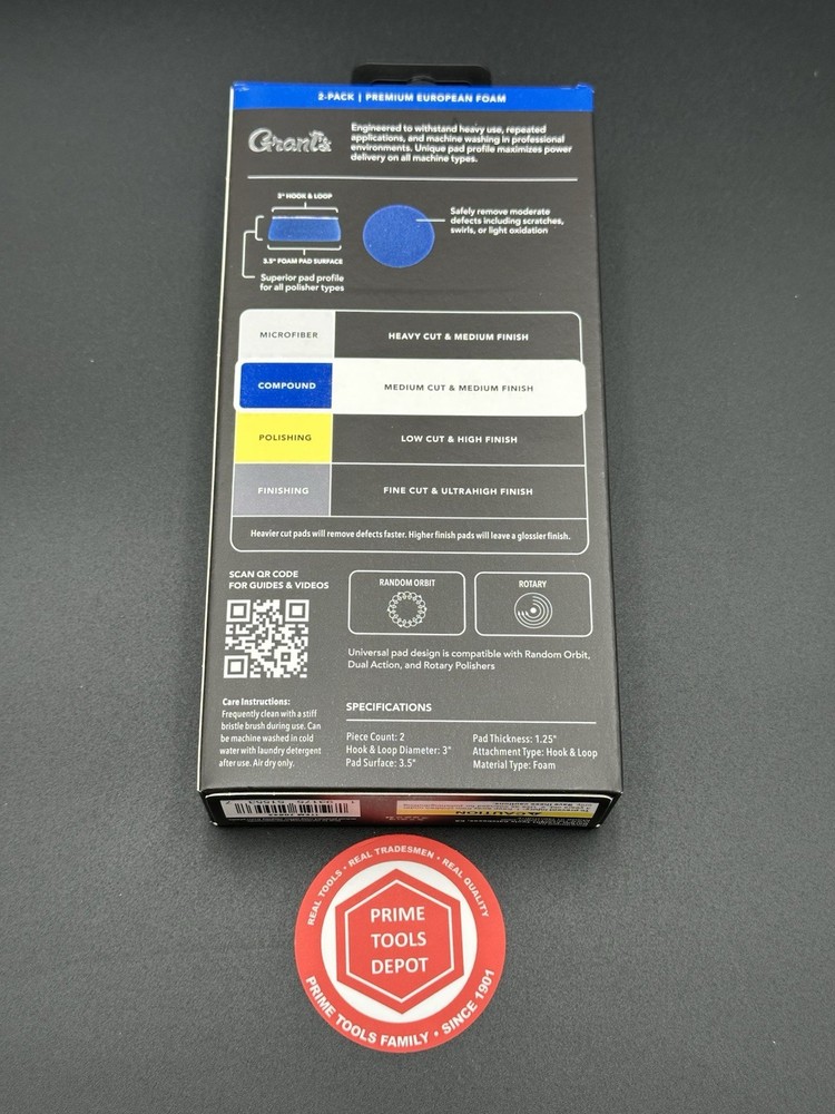 GRANT'S 3 in. Universal Compounding Foam Pad, 2-Pack, 70842