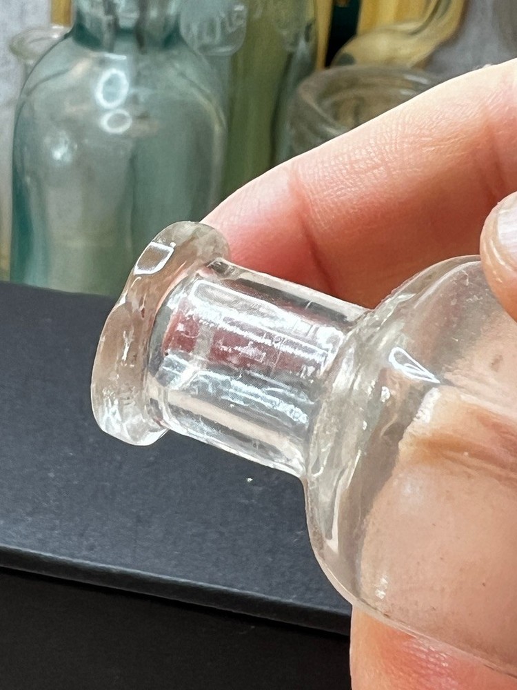 Vintage Small Clear Glass Bottle 3"H