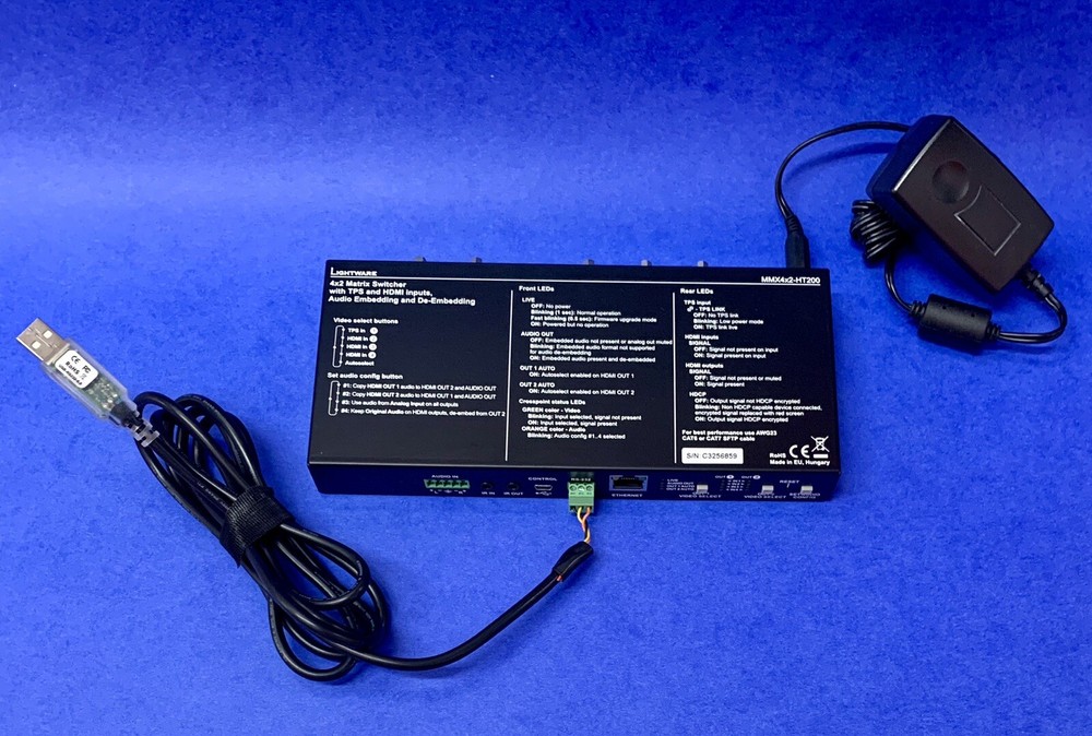 Lightware MMX4x2-HT200 Matrix Switcher w/ TPS & HDMI Inputs & Breakaway Analog