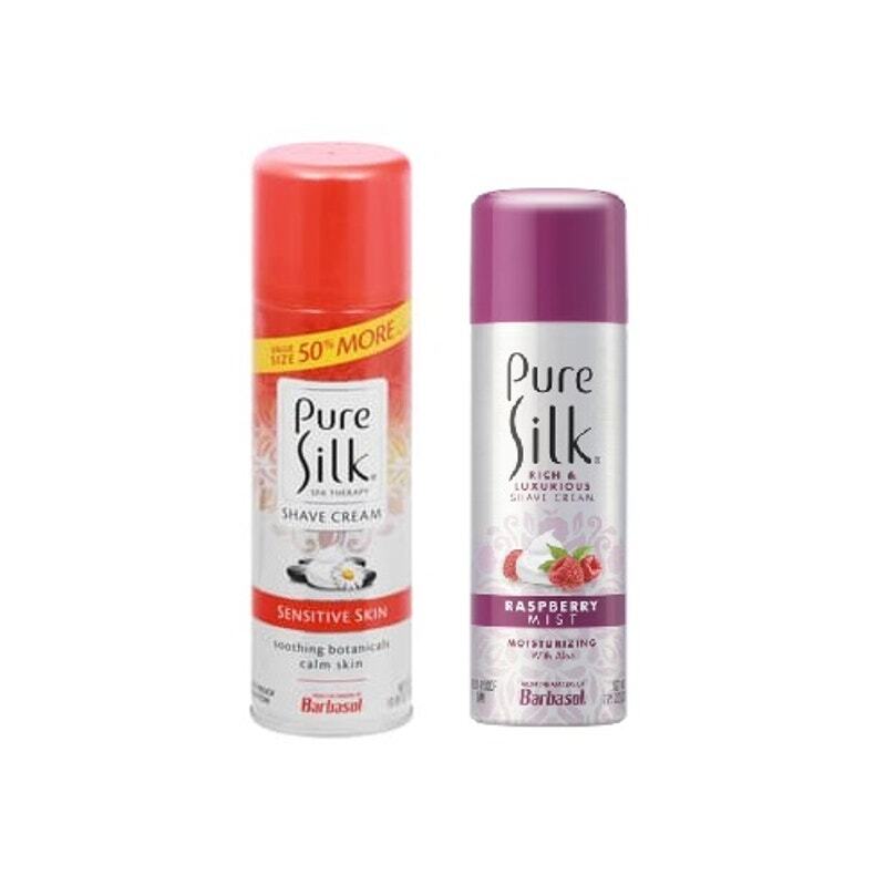 2 Pack Pure Silk Rich & Luxurious Shave Cream Sensitive & Raspberry Mist