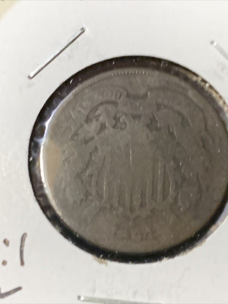 1864 TWO CENT PIECE 2C ~ CIVIL WAR ERA ~ ROTATED REVERSE