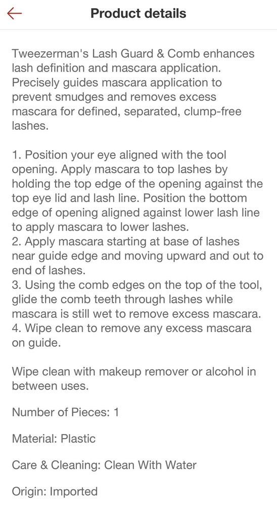 NIB Tweezerman lash guard & comb