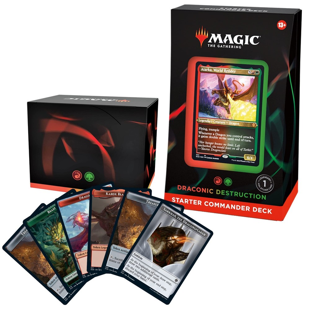 Starter Commander Deck – Draconic Destruction (Red-Green) | Ready-to-Play Dec...