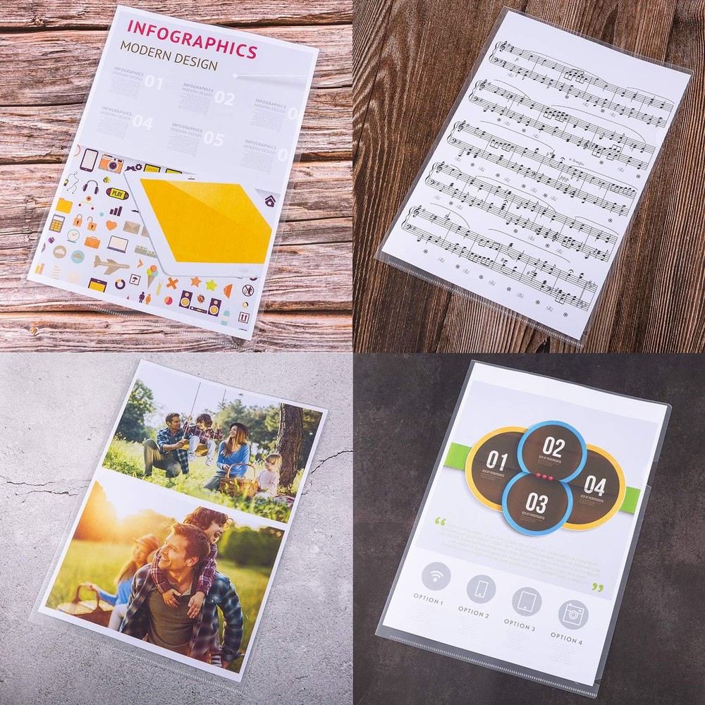 48 Pack Plastic Clear Document Folders - L-Type Folders Copy Safe Project Poc...