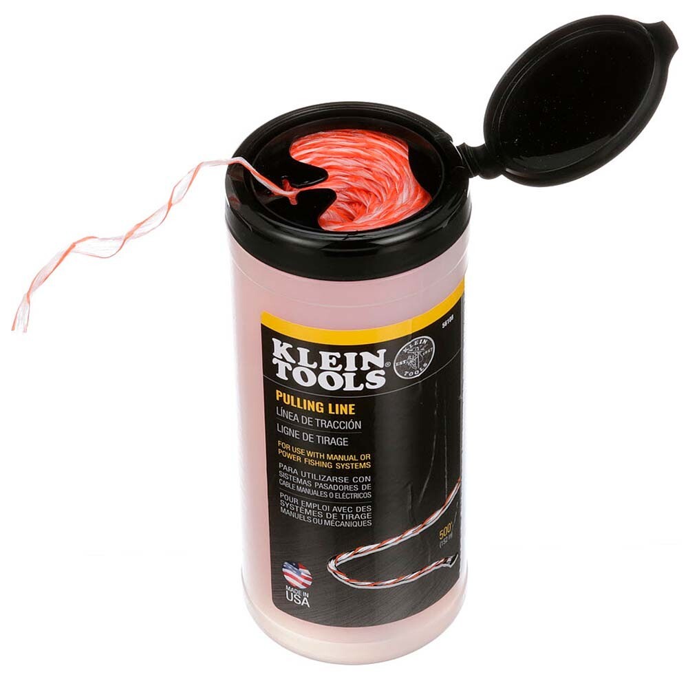 Klein Tools 56108 Poly Pull Line with Orange Tracer 500-Feet