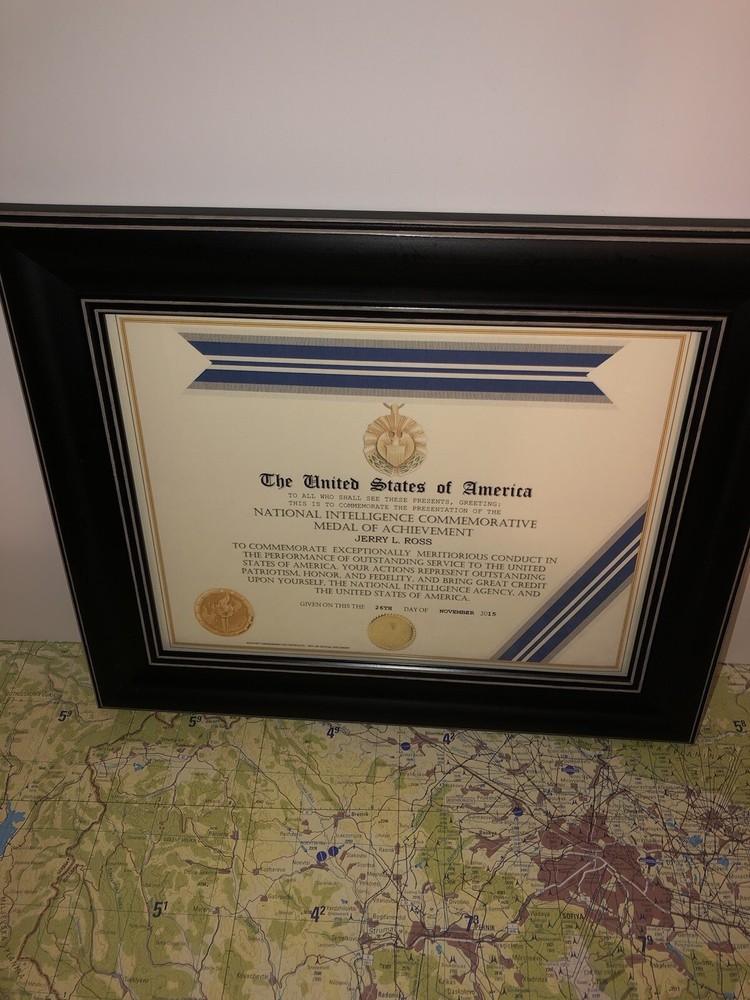 NSA - NATIONAL INTELLIGENCE COMMEMORATIVE ACHIEVEMENT MEDAL CERTIFICATE Type-1