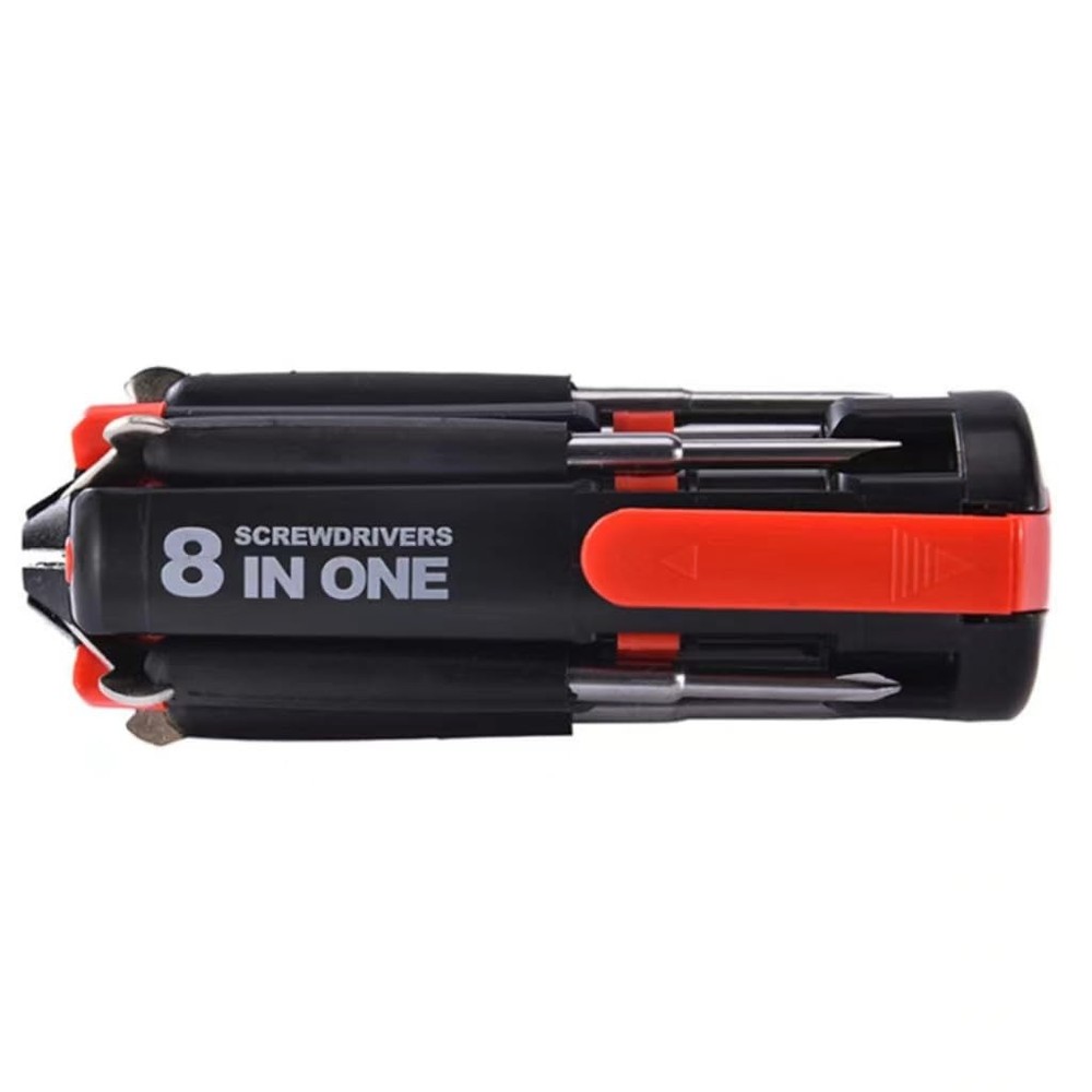 8-in-1 Multi-Function Screwdriver Set with 6 LED Flashlights, Assorted Bits