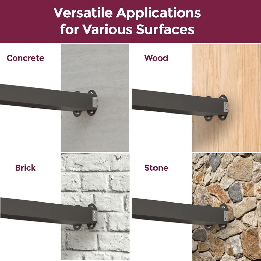 Fence & Rail Hand Rails for Outdoor Steps Extension, 4ft Rectangular Handrail...