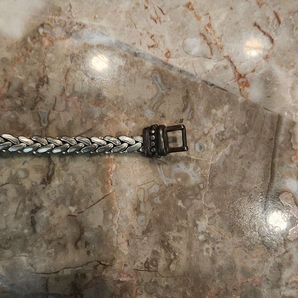 Silver Tone Braided 7.5"Long Bracelet