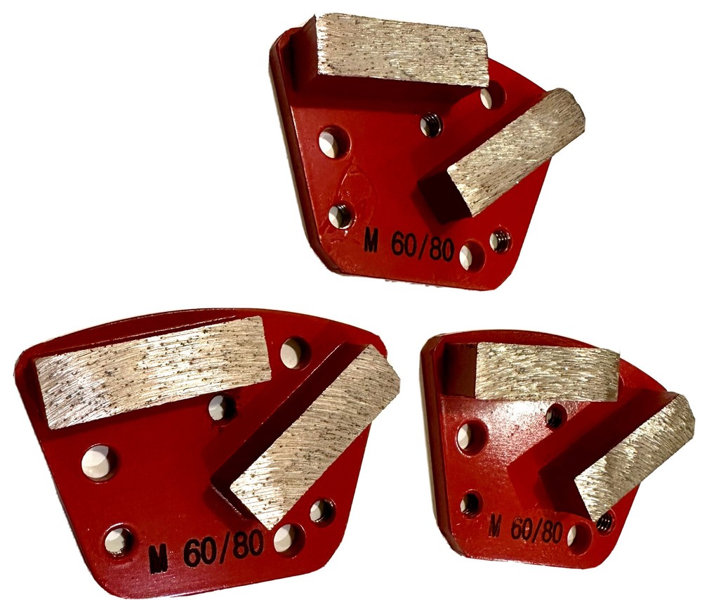 3-pack! Diamond Grinding Discs For Bolt-on Grinders Medium Surface 60/80 Grit