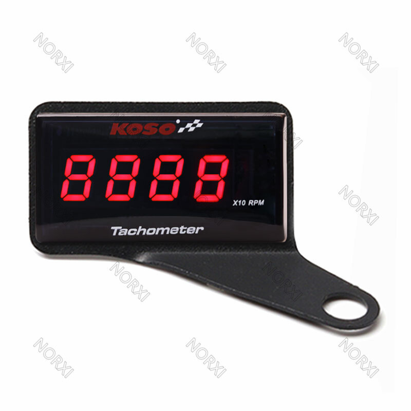 RPM Digital Inductive Tachometer,Waterproof Tiny Digital Hour Tach Meter Red